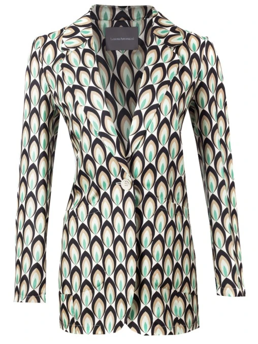 Жакет шелковый с принтом LORENA ANTONIAZZI