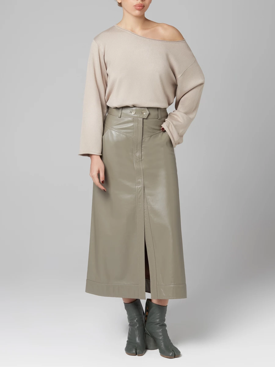 Юбка кожаная