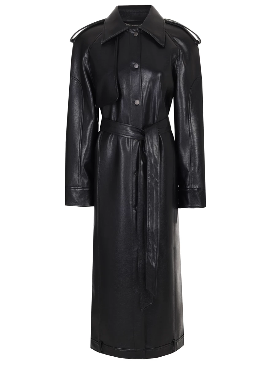 Плащ из экокожи Temple Coat Black