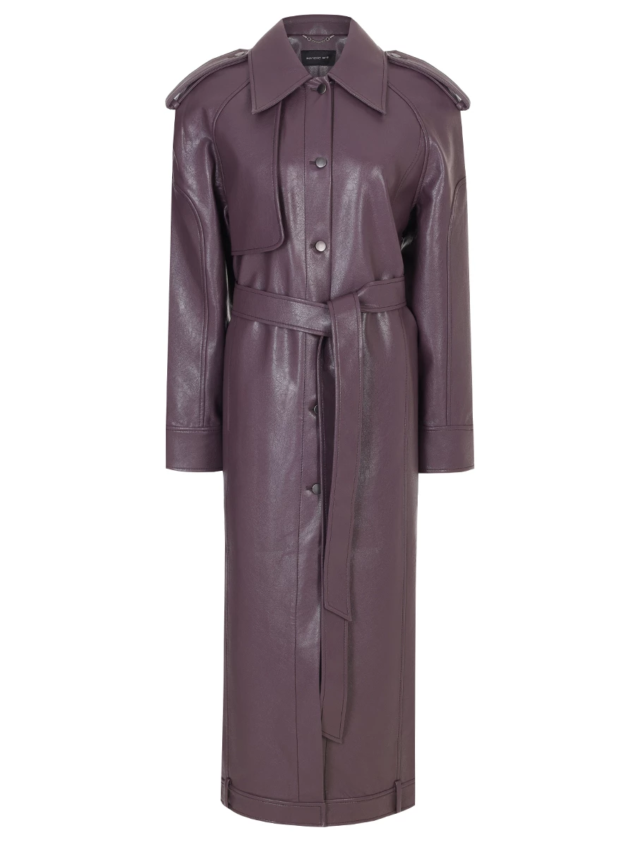 Плащ из экокожи Temple Coat Purple