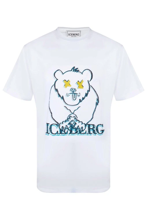 Футболка хлопковая с принтом ICEBERG