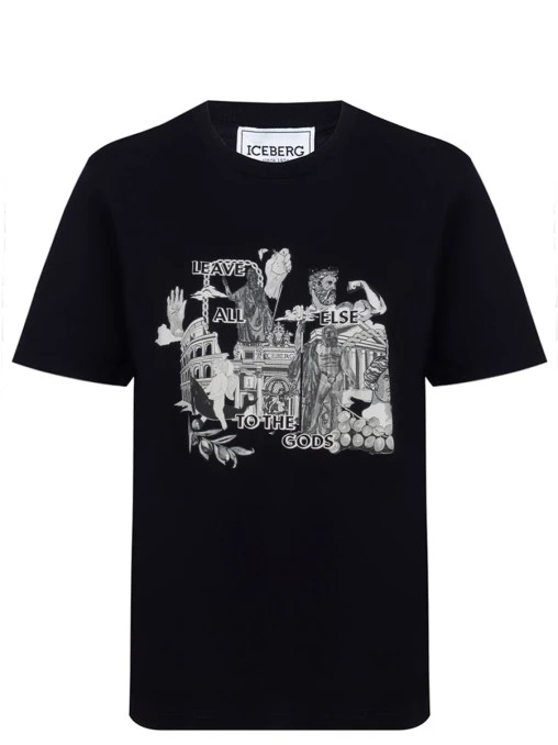 Футболка хлопковая с принтом ICEBERG