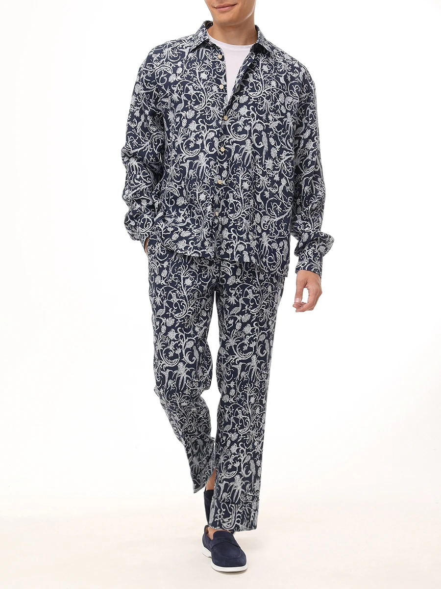 Брюки льняные