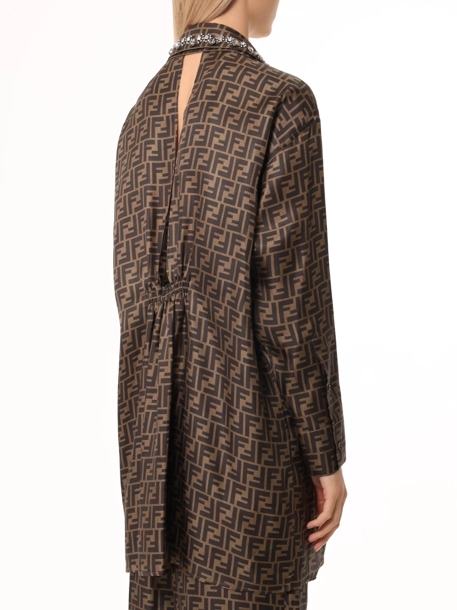 Платье-рубашка шелковое