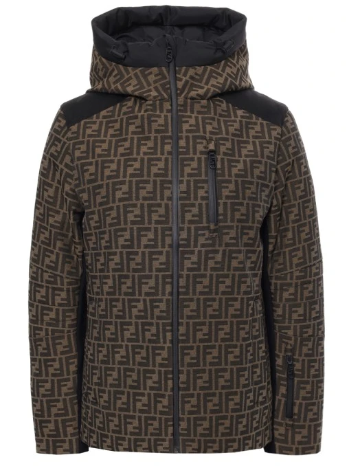 Пуховик с принтом FENDI