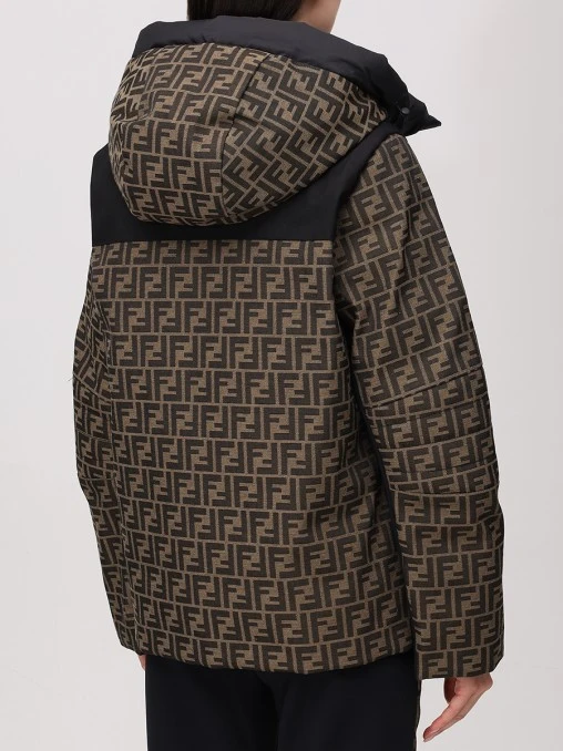 Пуховик с принтом FENDI