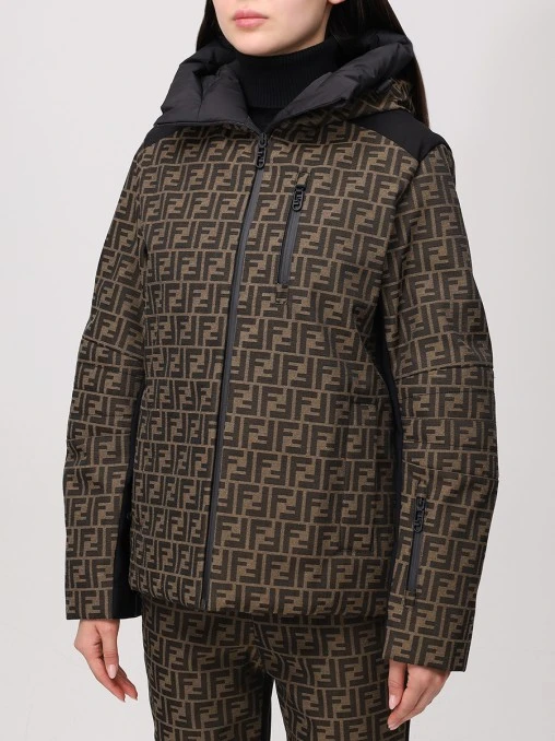 Пуховик с принтом FENDI