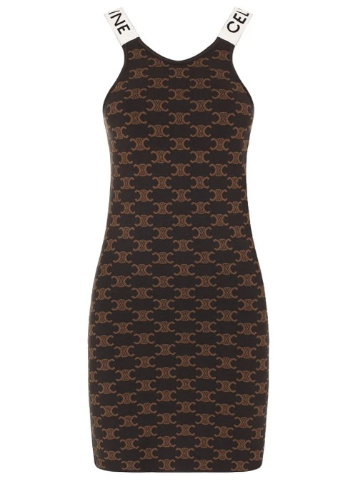 Платье с принтом CELINE