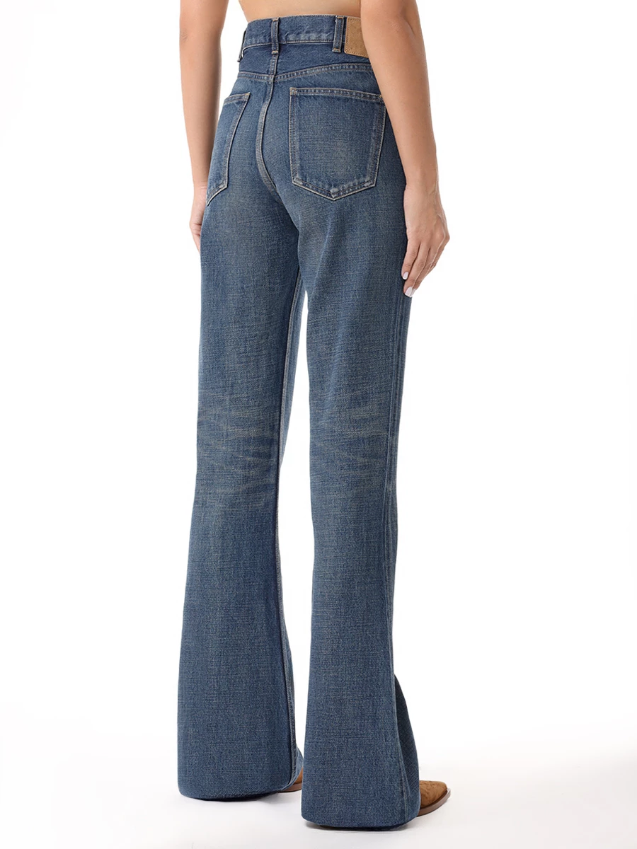 Джинсы-клеш хлопковые