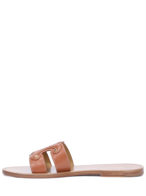 Шлепанцы кожаные Triomphe CELINE