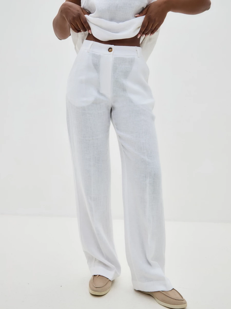 Брюки льняные
