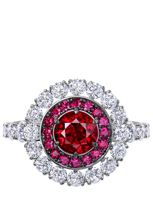 Кольцо с рубинами и бриллиантами CHAMOVSKIKH JEWELLERY HOUSE