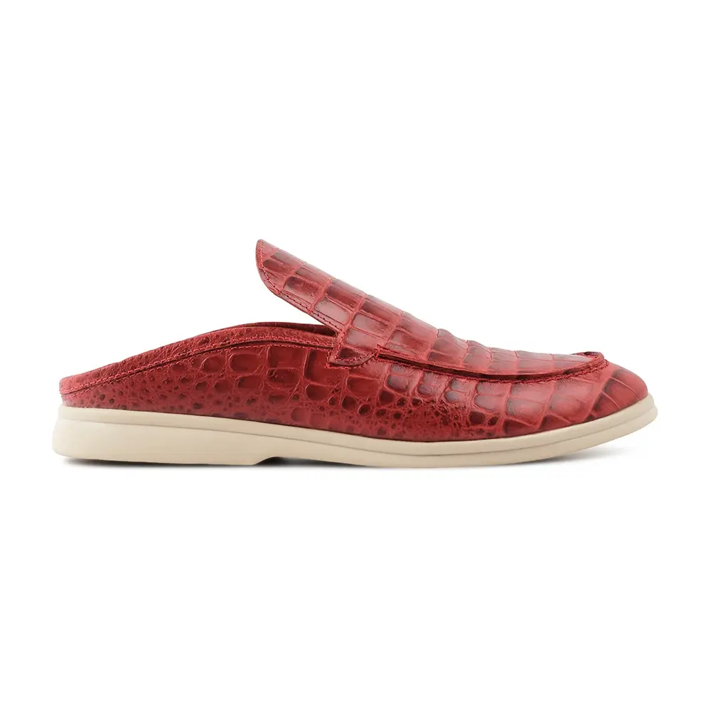 Мюли кожаные Novara red croco