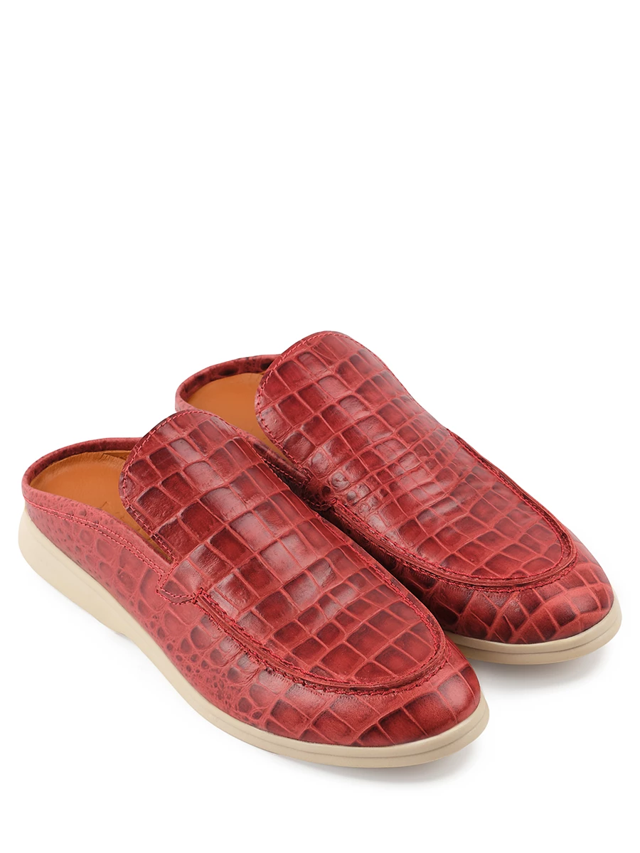 Мюли кожаные Novara red croco