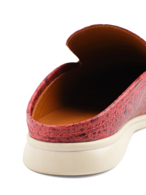 Мюли кожаные Novara red croco PONZA
