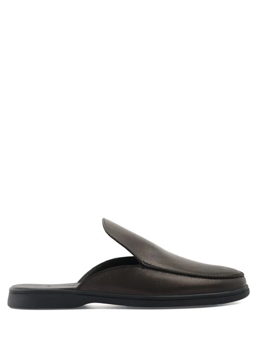 Мюли кожаные Abruzzo black chevro PONZA