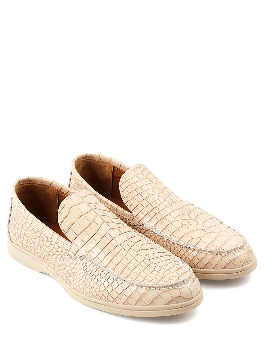 Лоферы кожаные Trento cream croco