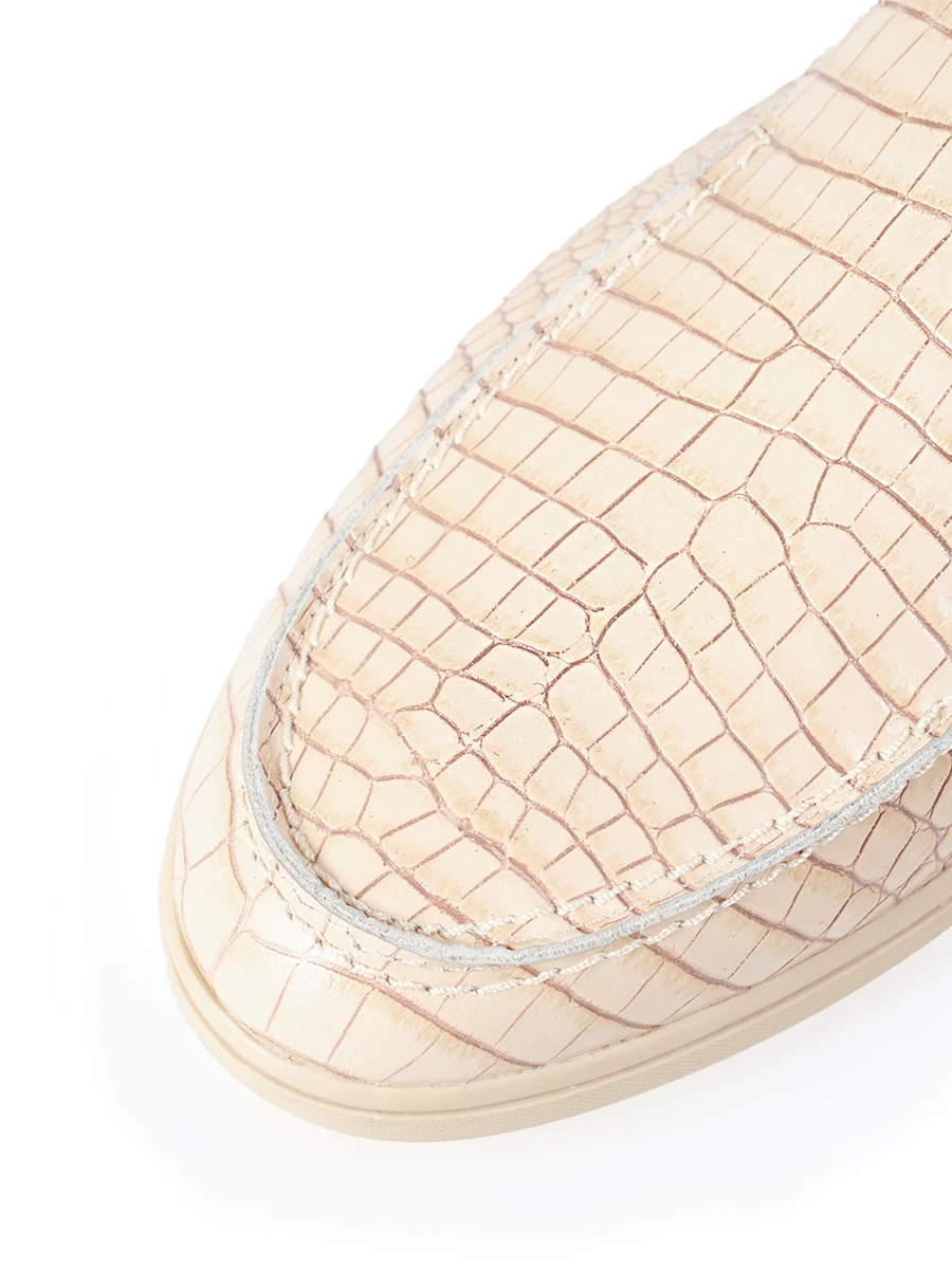 Лоферы кожаные Trento cream croco