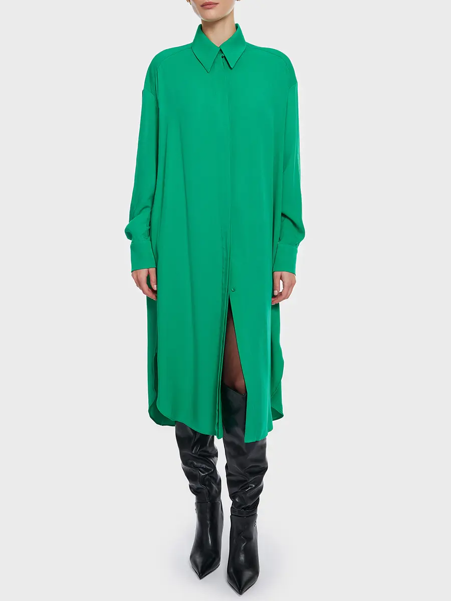 Платье-рубашка из вискозы