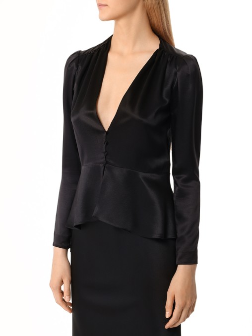 Блуза шелковая SAINT LAURENT