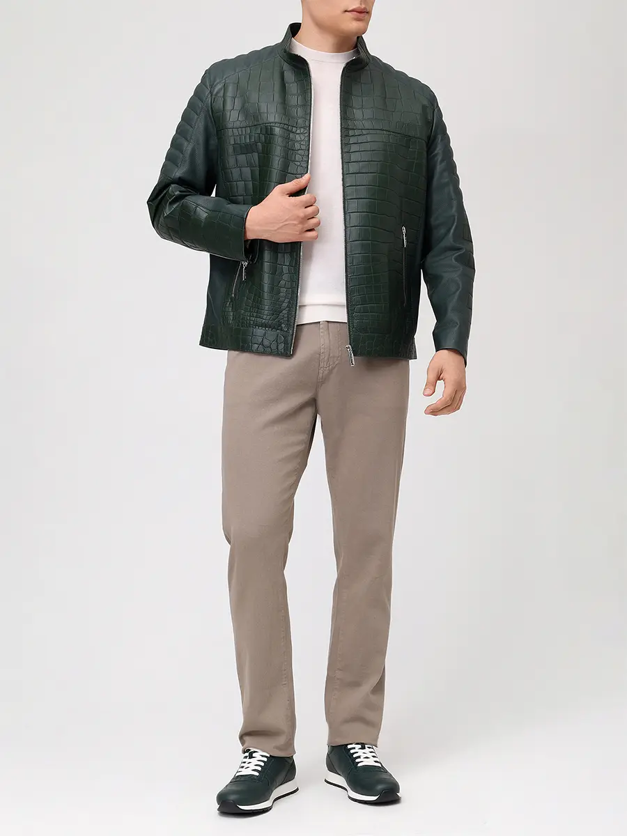 Куртка из кожи крокодила