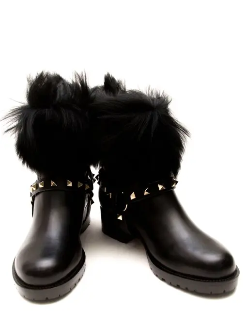 Сапоги кожаные на меху VALENTINO GARAVANI
