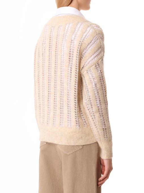 Пуловер Dazzling Net из шерсти и мохера BRUNELLO CUCINELLI