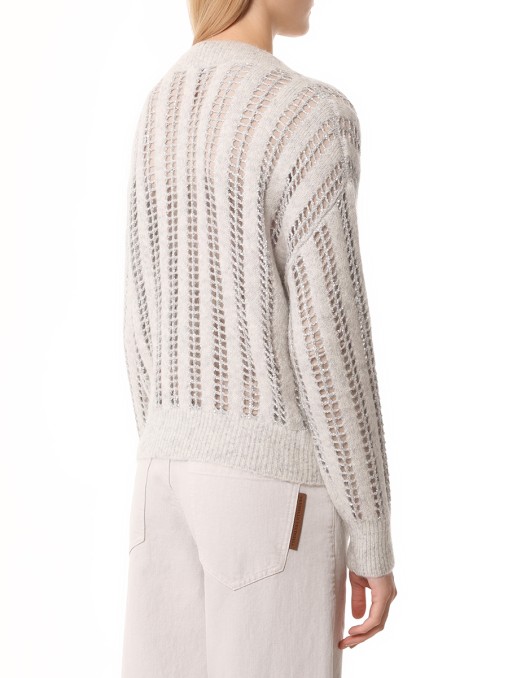 Пуловер Dazzling Net из шерсти и мохера BRUNELLO CUCINELLI