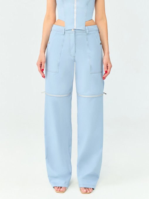 Брюки Lily Cargo Zip хлопковые WHITE LILY