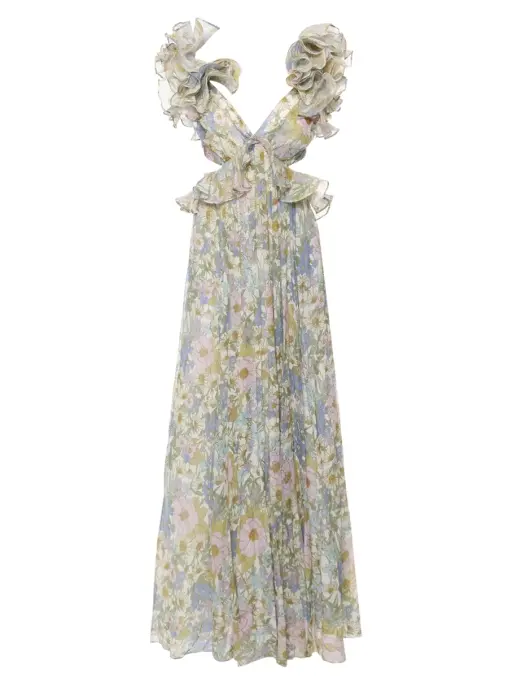 Платье из хлопка и шелка ZIMMERMANN