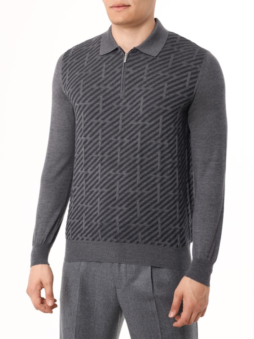 Поло из шерсти и шелка BERTOLO LUXURY MENSWEAR