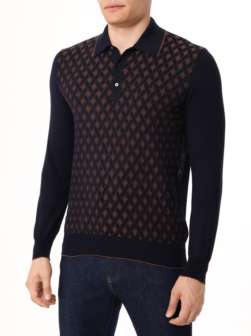 Поло из шерсти и шелка BERTOLO LUXURY MENSWEAR
