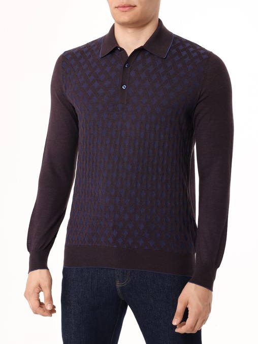 Поло из шерсти и шелка BERTOLO LUXURY MENSWEAR