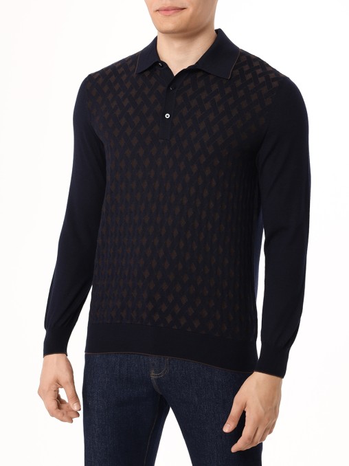 Поло из шерсти и шелка BERTOLO LUXURY MENSWEAR