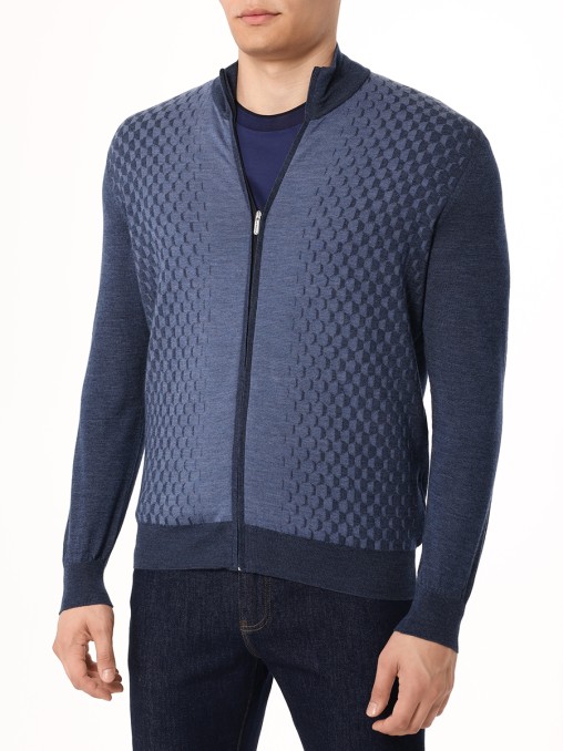 Кардиган из шерсти и шелка BERTOLO LUXURY MENSWEAR