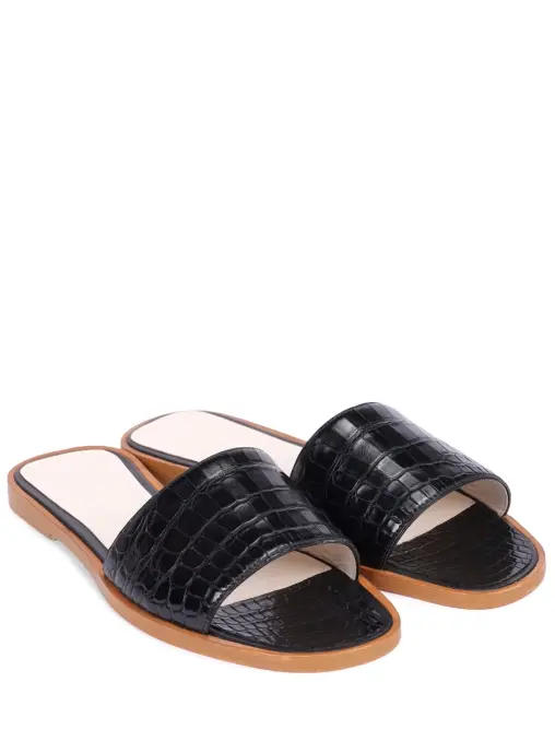 Шлепанцы из кожи крокодила BARDINI