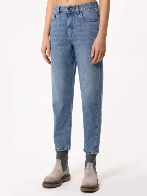 Джинсы Baggy Jean хлопковые BRUNELLO CUCINELLI