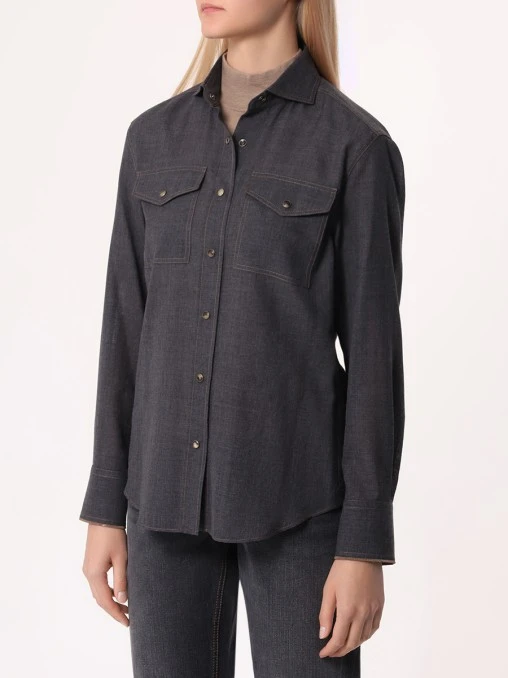 Рубашка шерстяная BRUNELLO CUCINELLI