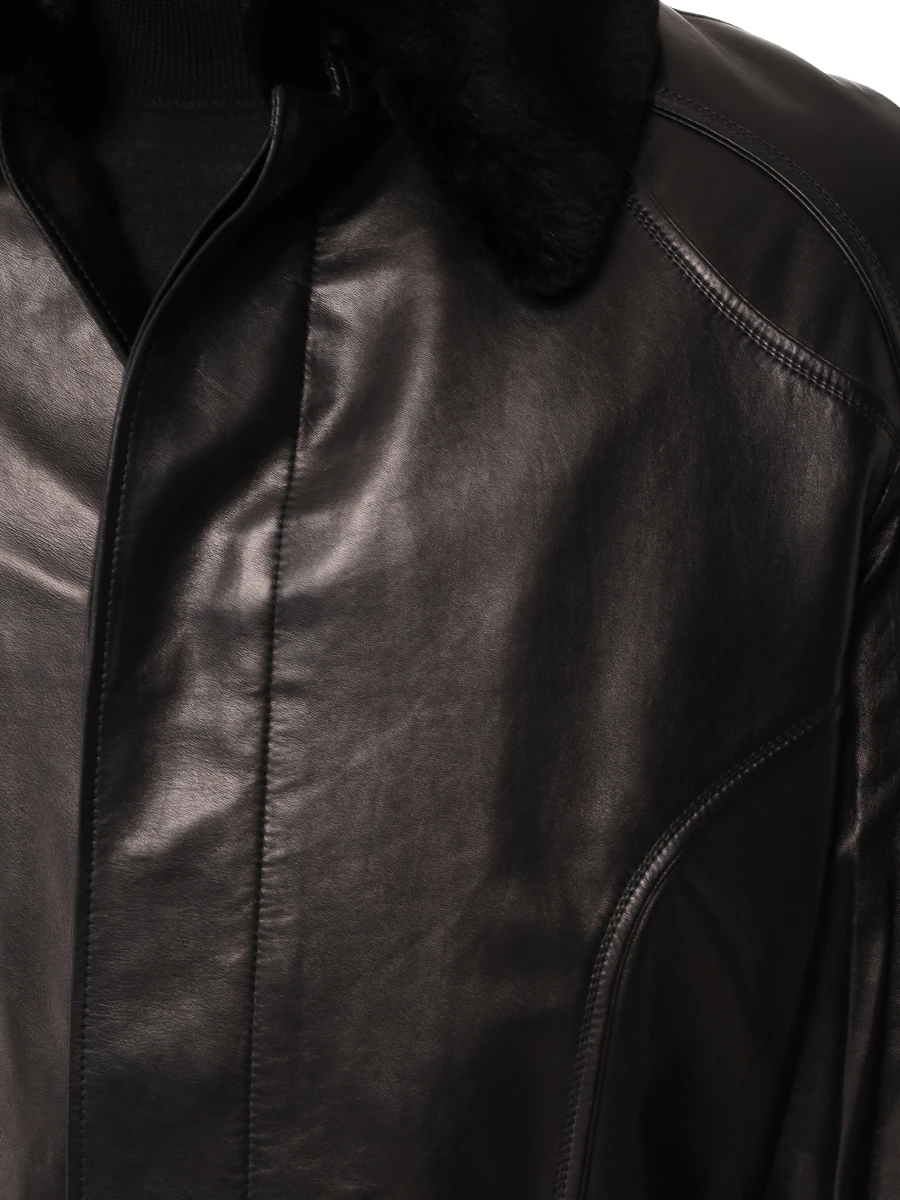 Плащ кожаный с мехом