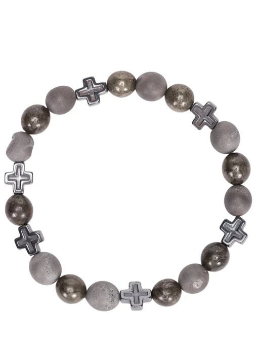 Браслет из агата, пирита и гематита SEXY FISH