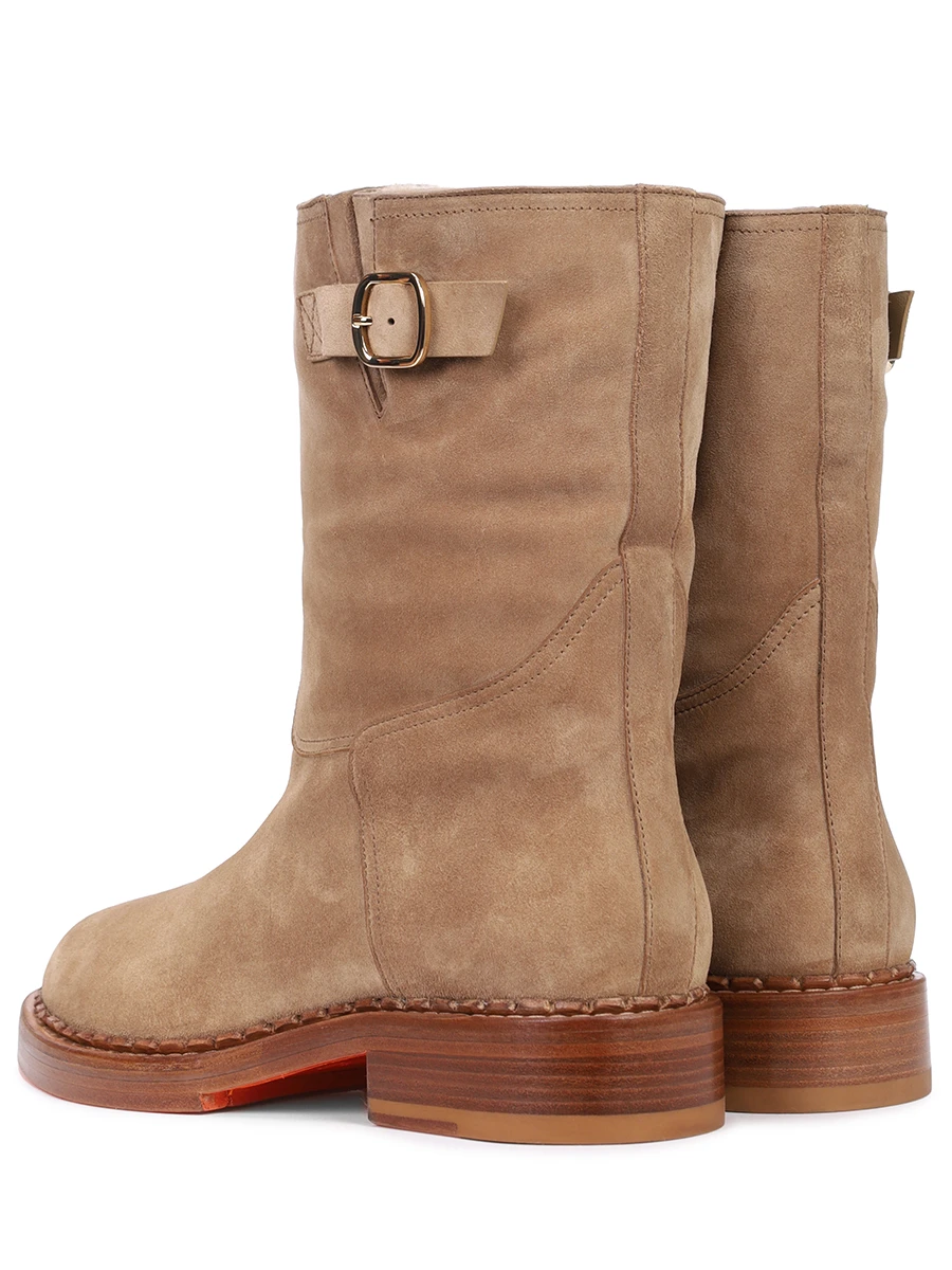 Сапоги замшевые на байке