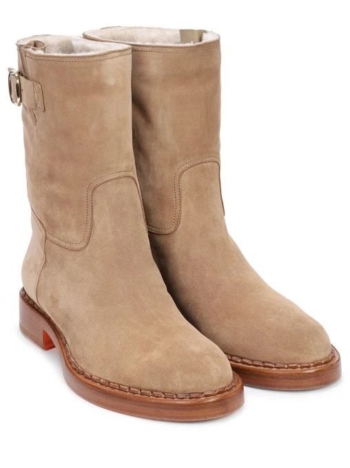 Сапоги замшевые на байке SANTONI