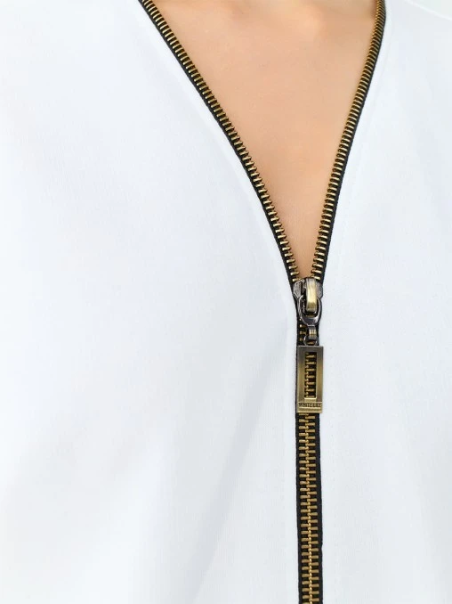 Футболка Lily Zip хлопковая WHITE LILY