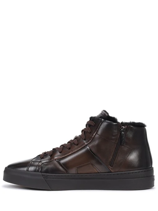 Кеды кожаные на меху SANTONI