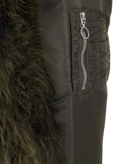 Куртка двухсторонняя с меховой отделкой ERMANNO SCERVINO