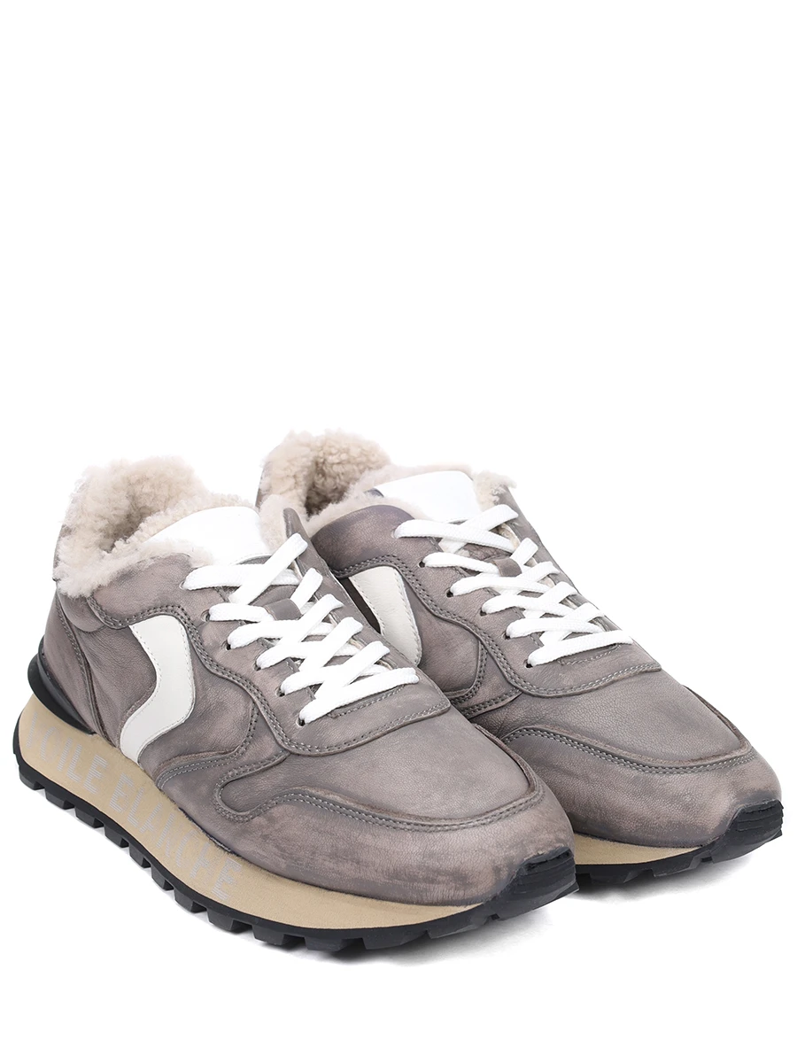 Кроссовки кожаные на меху