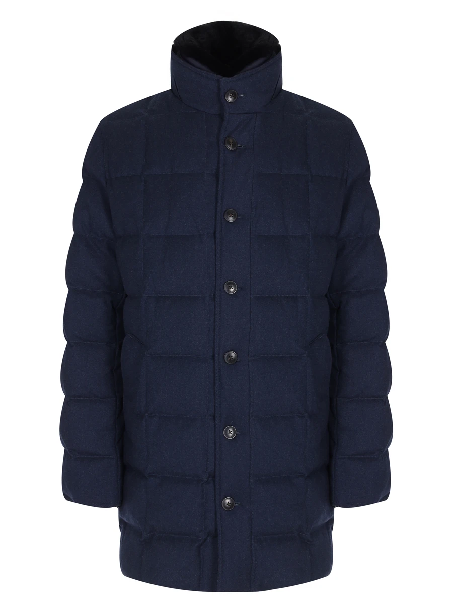 Пуховик стеганый с мехом кролика