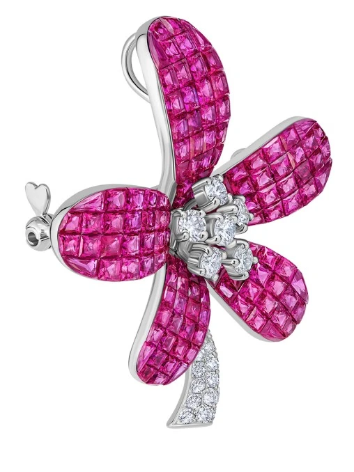 Брошь с рубинами и бриллиантами CHAMOVSKIKH JEWELLERY HOUSE