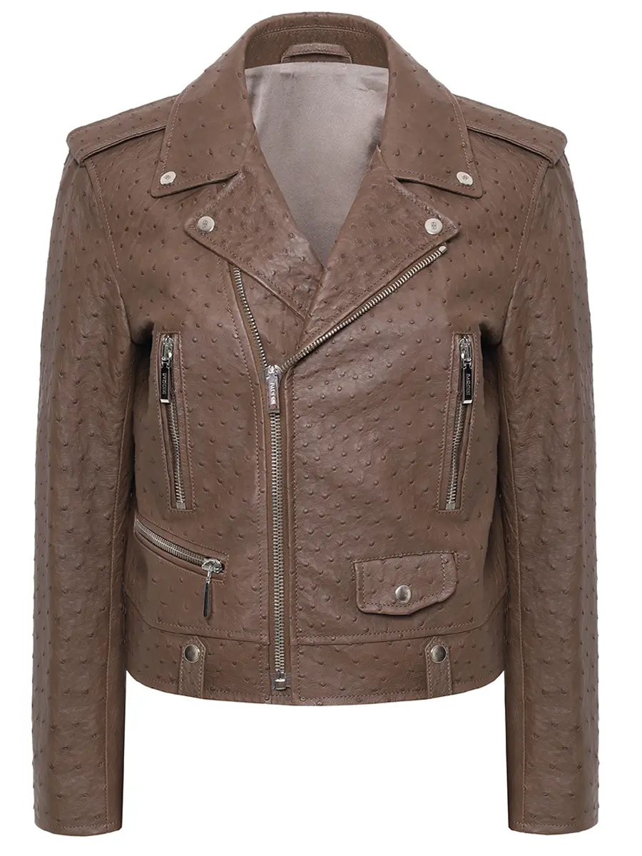 Куртка из кожи страуса