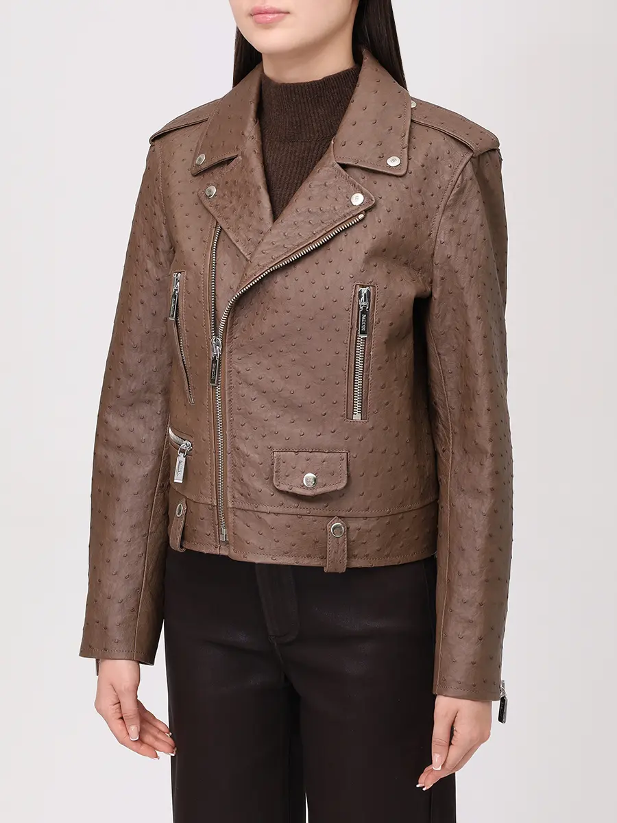 Куртка из кожи страуса